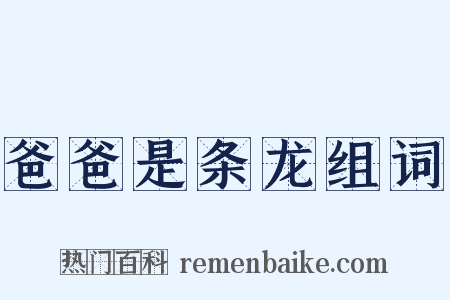 爸爸是条龙组词是什么意思的图片